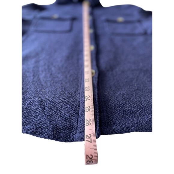 NWT By Anthropologie Bouclé Shacket Shirt Jacket Navy Button Front S - Picture 6 of 7